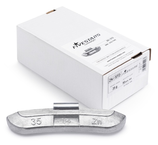 [01-02-19] ᴿᴰ Clip-on Zn weights FIVE STARS 35 g, 50 pcs (01-02-19, FIVE STARS)