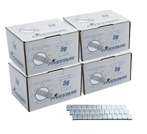 [01-02-77] ᴿᴰ Adhesive FE weights FIVE STARS 5 g, round, 400 pcs (01-02-77, FIVE STARS)