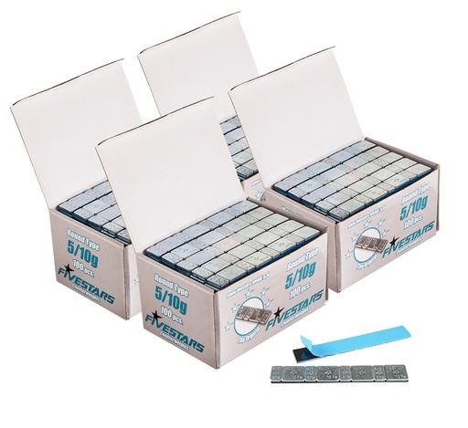[01-02-74] ᴿᴰ Adhesive FE weights FIVE STARS 5/10 g, round, 400 pcs (01-02-74, FIVE STARS)