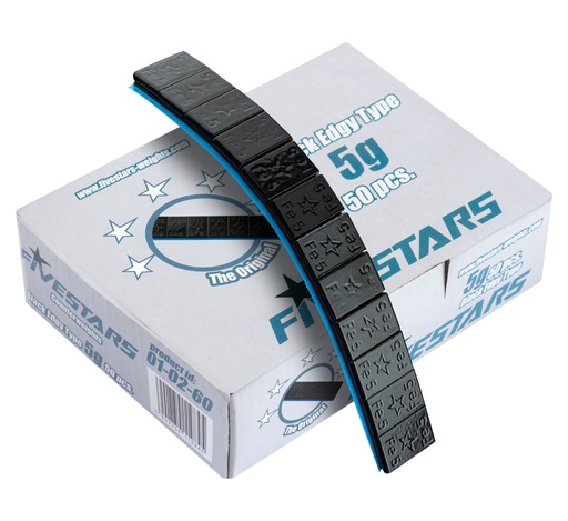 [01-02-60] ᴿᴰ Līmējamie atsvari FIVE STARS Edgy, juodi, 12×5 g, 50 gab. (01-02-60, FIVE STARS)