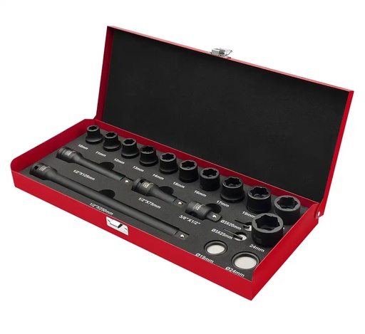 [04-03-68] ᴿᴰ Impact adaptor set, 19 pcs (04-03-68, REDATS)