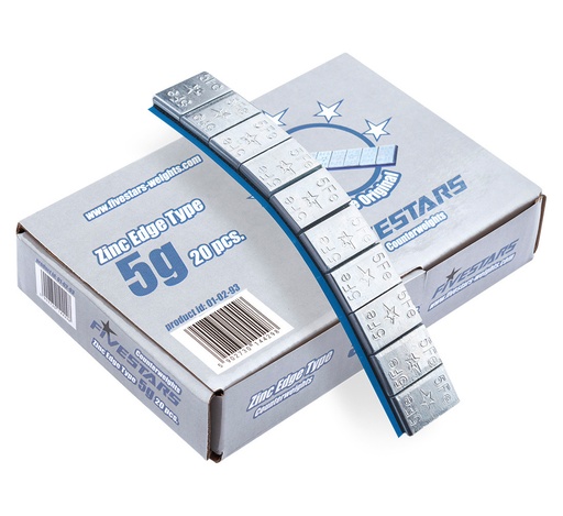 [01-02-93] ᴿᴰ Līmējamie riteņu atsvari FIVE STARS 5 g, cinkoti, mazs iepakojums (01-02-93, FIVE STARS)