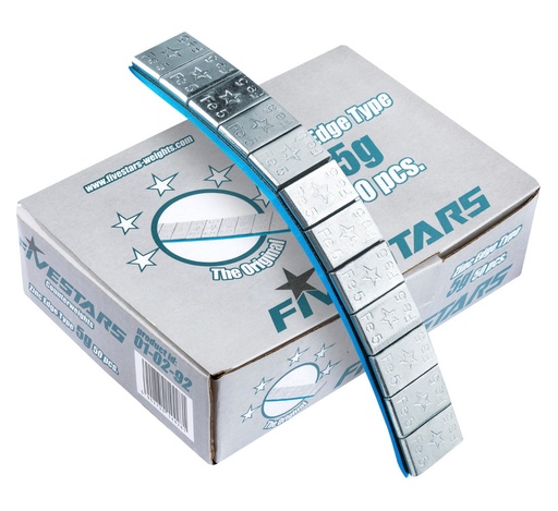 [01-02-90] ᴿᴰ Adhesive wheel weights FIVE STARS 5 g edgy, 400 strips, v2 (01-02-90, FIVE STARS)
